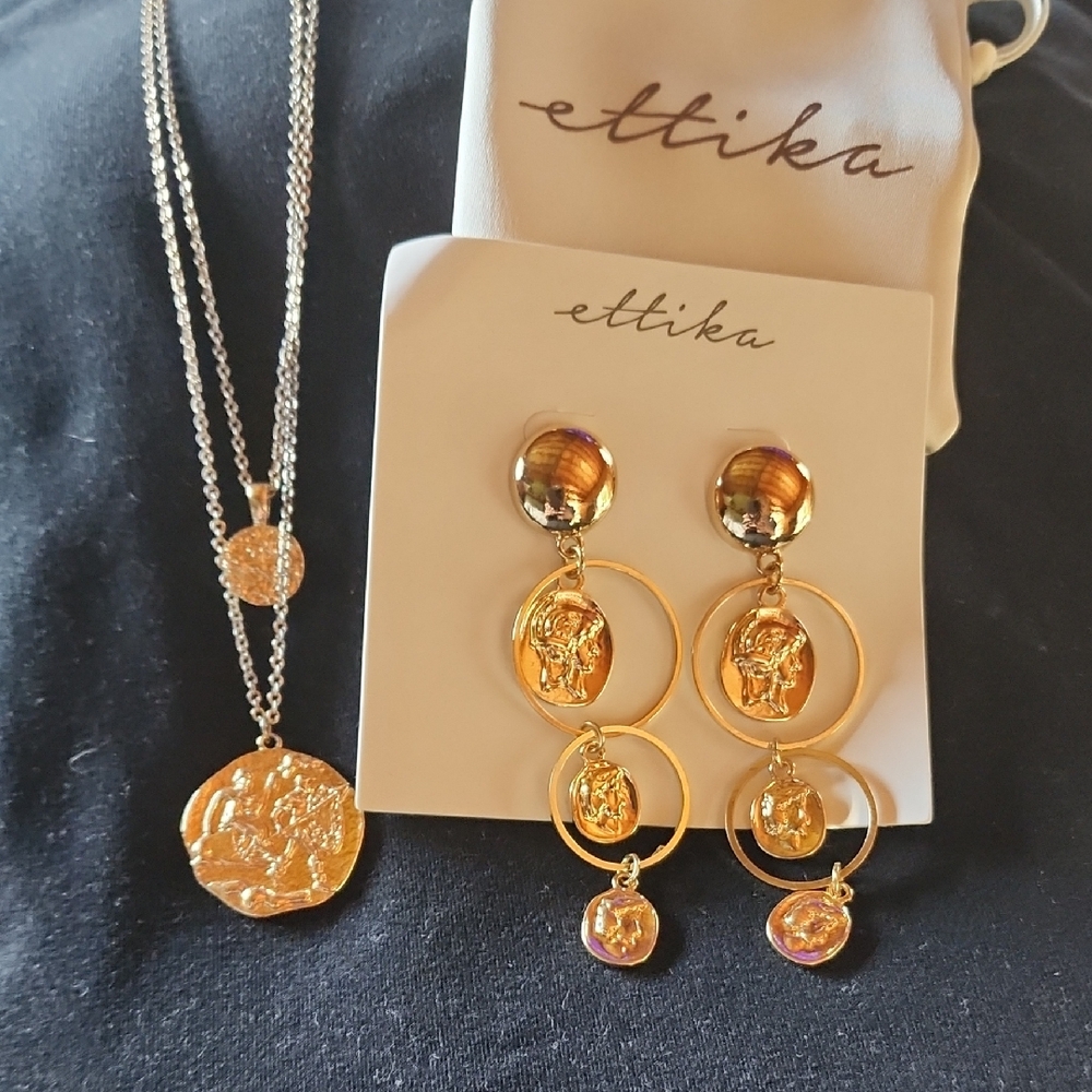 Ettika Gold Statement Earrings